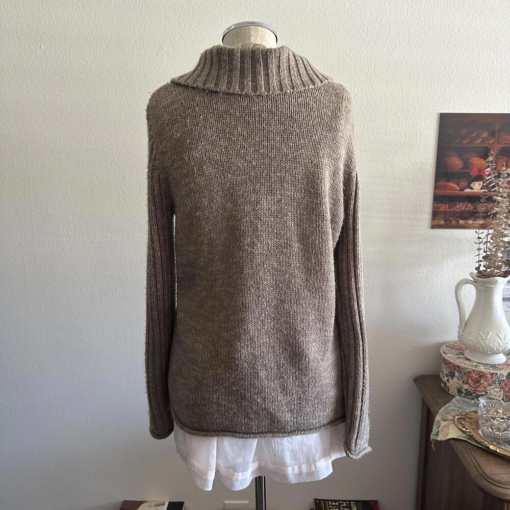 Brown Cable Knit Button Cardigan - image 5